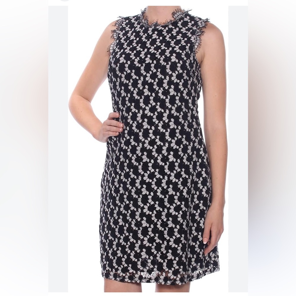 Tommy Hilfiger Black and White Patterned Mini Dress Size 12